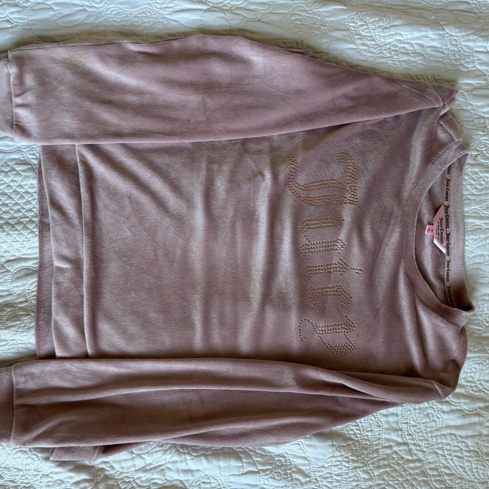 Juicy Couture Blush Pink Fleece Top Size Medium